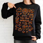 Erntedank Doodle Collage | Burnt Orange Fall Sweatshirt