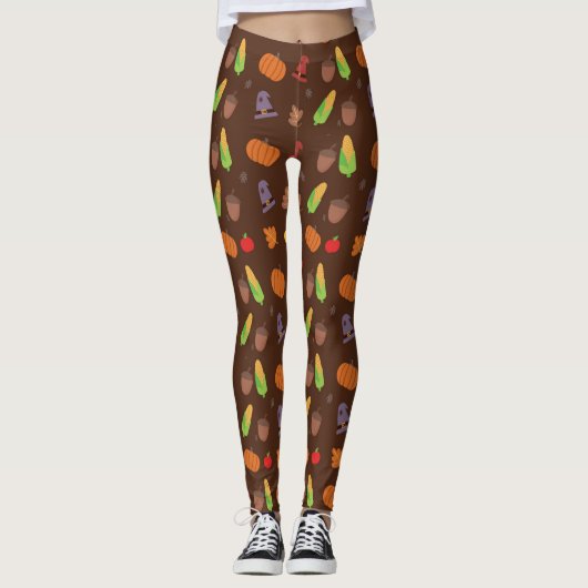 Erntedank-Druck-Leggings Leggings (Vorderseite)