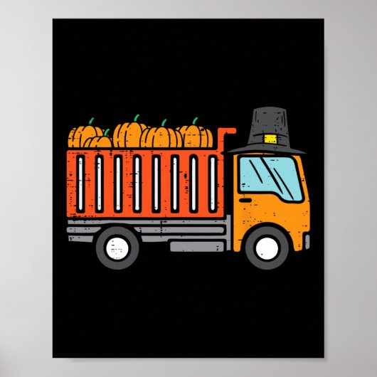 Erntedank Dump Truck Pumpkin Herbst Tower Poster (Vorne)