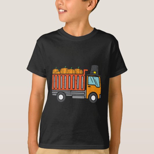 Erntedank Dump Truck Pumpkin Herbst Tower T-Shirt (Vorderseite)