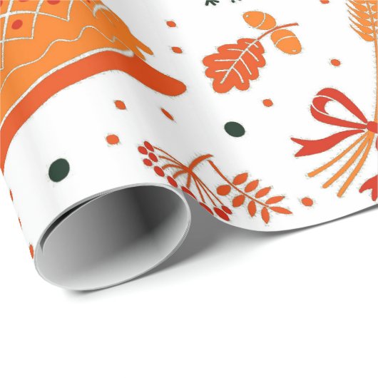 Erntedank Dunner Muster Holiday Packpapier (Rolleneckpunkt)