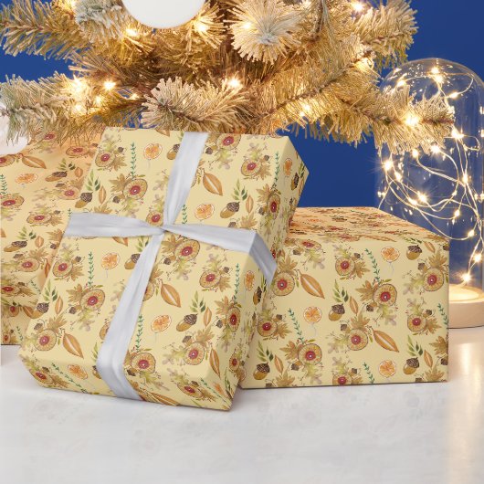Erntedank-Eiche Herbststimmung Wasserfarbe Geschenkpapier (Feiertage)