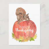 Erntedank Eichhörnchen auf Pumpkin Postkarte (Vorderseite)