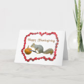 Erntedank Eichhörnchen Feiertagskarte (Vorderseite)