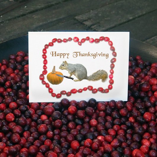 Erntedank Eichhörnchen Feiertagskarte