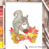 Erntedank Eichhörnchen mit Kuchen Serviette