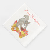 Erntedank Eichhörnchen mit Kuchen Serviette (Ecke)