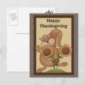 Erntedank Eichhörnchen Postkarte (Vorne/Hinten)