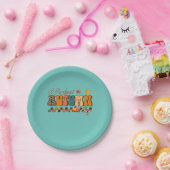 Erntedank Ein perfekter Herbsttag Retro Vintag Pappteller (Party)