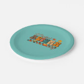 Erntedank Ein perfekter Herbsttag Retro Vintag Pappteller (Schrägansicht)