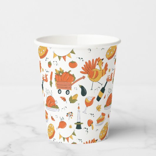 Erntedank Einfaches Party Pumpkins Türkei Weinkult Pappbecher (Links)