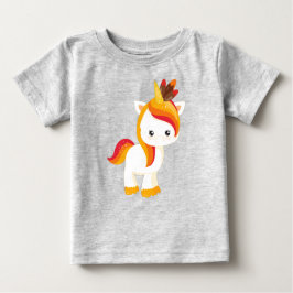 Erntedank Einhorn, Niedliches Einhorn, Federn Baby T-shirt