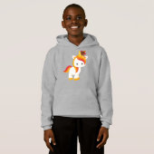 Erntedank Einhorn, Niedliches Einhorn, Federn Hoodie (Vorne ganz)