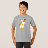 Erntedank Einhorn, Niedliches Einhorn, Federn T-Shirt (Vorne ganz)