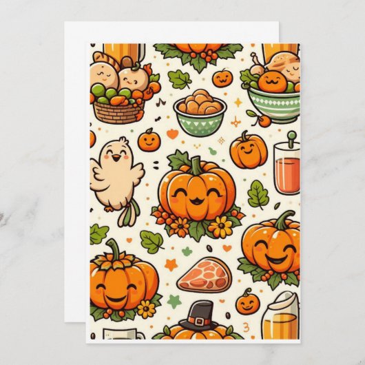 Erntedank Einladung (Vorne/Hinten)