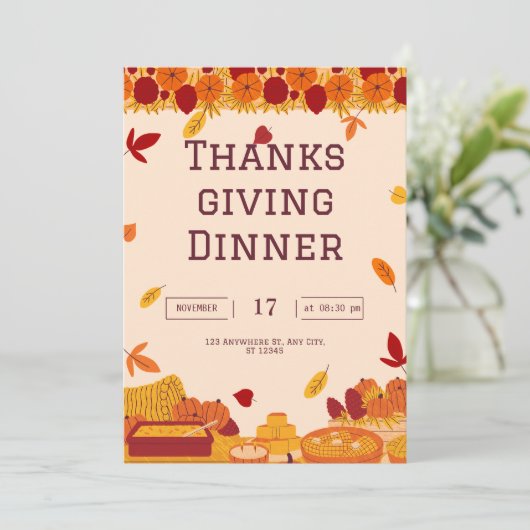 Erntedank Einladung (Stehend Vorderseite)