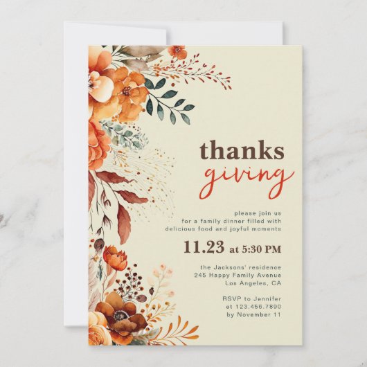 Erntedank Einladung (Vorderseite)