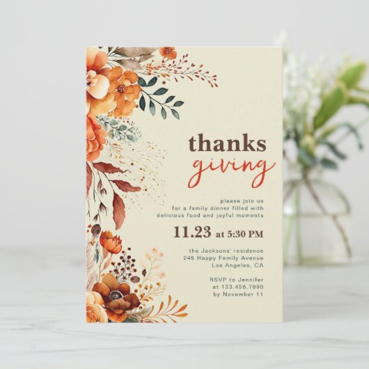 Erntedank Einladung (Stehend Vorderseite)