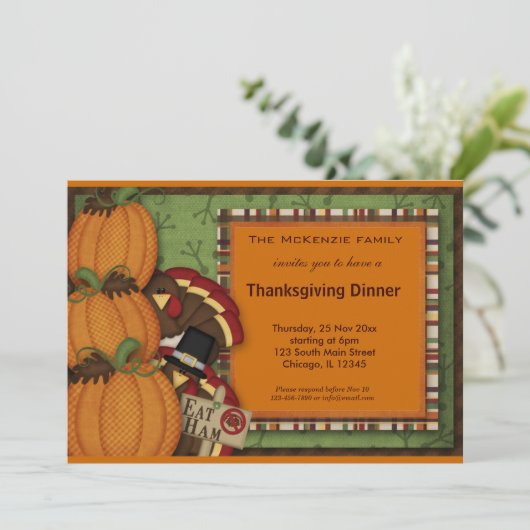 Erntedank Einladung (Stehend Vorderseite)