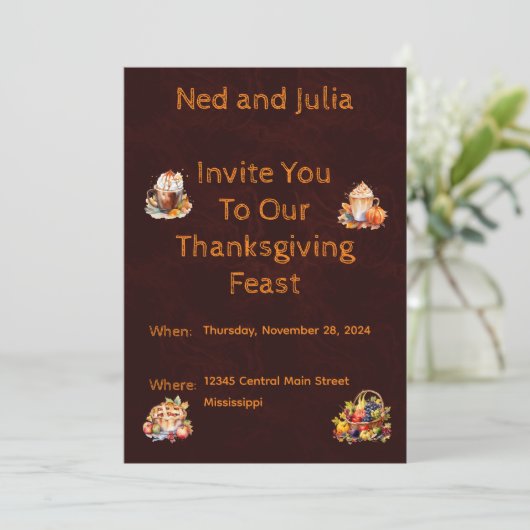 Erntedank Einladung (Stehend Vorderseite)