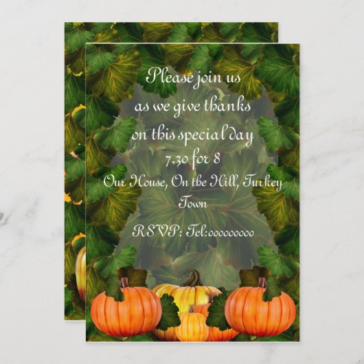 Erntedank Einladung (Vorne/Hinten)