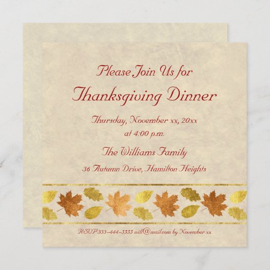 Erntedank Einladung (Vorne/Hinten)