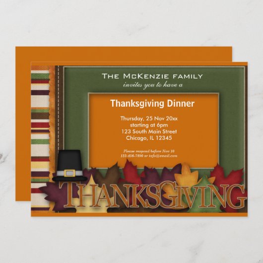 Erntedank Einladung (Vorne/Hinten)