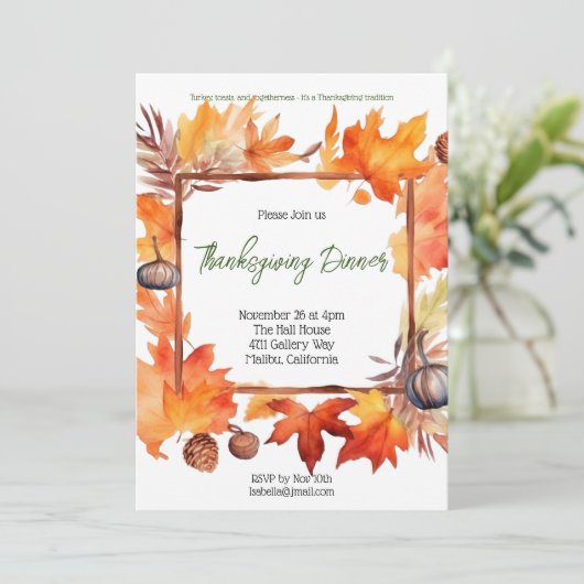 Erntedank Einladung (Stehend Vorderseite)