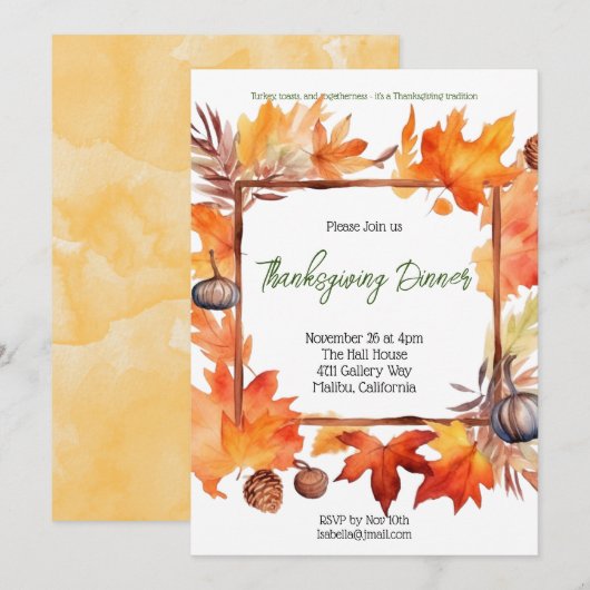 Erntedank Einladung (Vorne/Hinten)