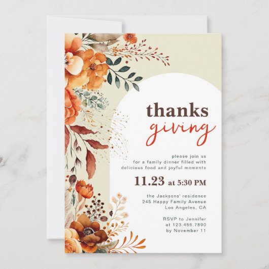 Erntedank Einladung (Vorderseite)