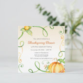 Erntedank Einladung, Erntedank Abendessen Einladung (Stehend Vorderseite)