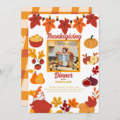 Erntedank Einladung mit familiärem Foto (Vorne/Hinten)