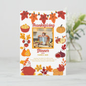 Erntedank Einladung mit familiärem Foto (Stehend Vorderseite)