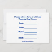 Erntedank Einladung mit Puten (Rückseite)