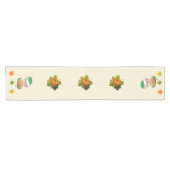 Erntedank Elf und Herbstlaub auf Beige Kurzer Tischläufer (Horizontal)