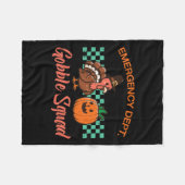 Erntedank Emergency Nurse Gobble Squad Scrub bis Fleecedecke (Vorderseite (Horizontal))