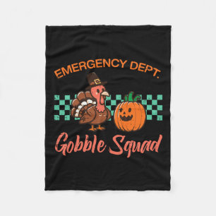 Erntedank Emergency Nurse Gobble Squad Scrub bis Fleecedecke