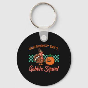Erntedank Emergency Nurse Gobble Squad Scrub bis Schlüsselanhänger