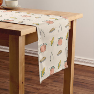 Erntedank Ernte Doodled Fechtkids Table Kurzer Tischläufer