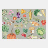 Erntedank Ernte Gemüse Bunte 3-teilige Geschenkpapier Set (Vorderseite 2)