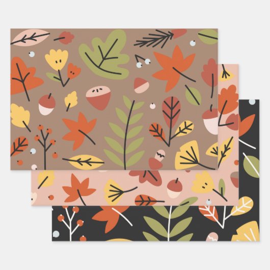 Erntedank Ernte Graphic Herbst Blätter 3-teilig (Set)