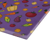 Erntedank Ernte lila Gemüsemuster Schneidebrett (Ecke)