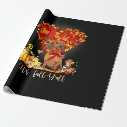 Erntedank Es ist Herbst Y's Dackel Geschenkpapier (Ungerollt)