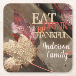 Erntedank essen Drink ist dankbar Familie Platz P Rechteckiger Pappuntersetzer