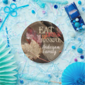 Erntedank essen Drink ist dankbar rustikales Foto Pappteller (Party)