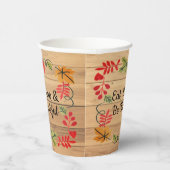 Erntedank essen Drink & Sei fröhlich hellbraunes H Pappbecher (Rechts)