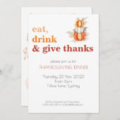 Erntedank essen, trinken & danken der Einladung. Einladung (Vorne/Hinten)