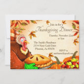 Erntedank Essen Türkei Pie Pumpkin Einladung (Vorderseite)