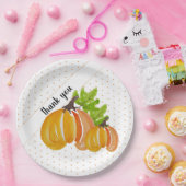 Erntedank Exotic Watercolor Pumpkin Vielen Dank Pappteller (Party)