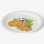 Erntedank Exotic Watercolor Pumpkin Vielen Dank Pappteller (Schrägansicht)